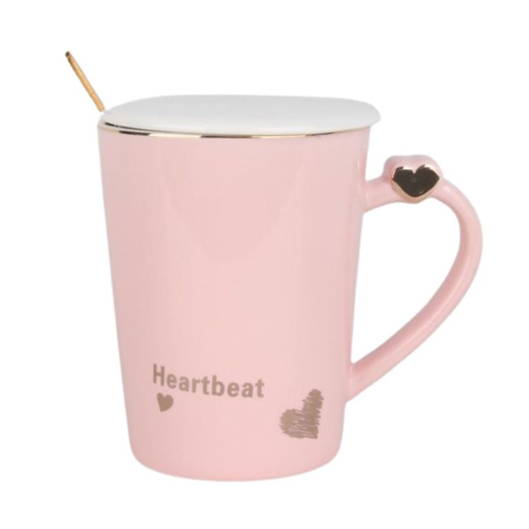 ماگ کادویی در دار مدل دسته قلبی طرح heartbeart