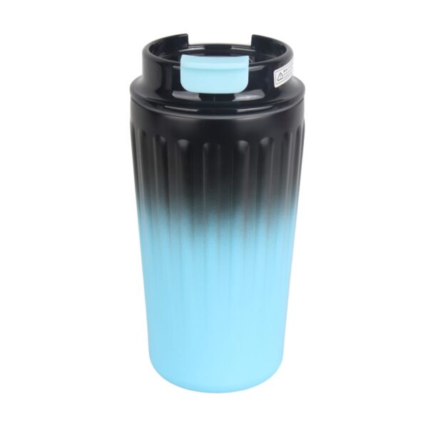 تراول ماگ دو رنگ طرح coffee آبی رنگ