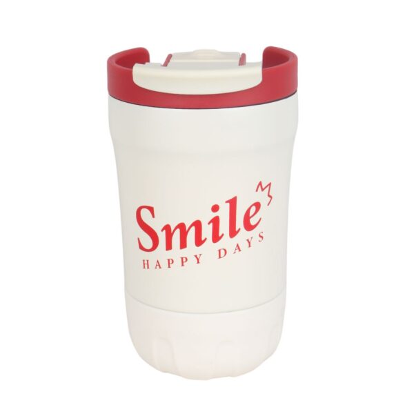 تراول ماگ دو حالته طرح smile سفید رنگ