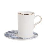 فنجان و نعلبکی طرح برگ آبی