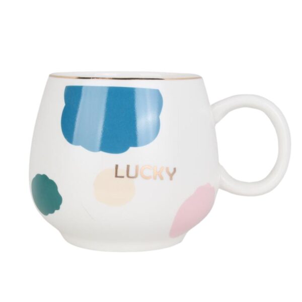 ماگ خمره ای طرح LUCKY سفید