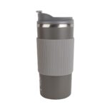 تراول ماگ coffee cupe دور سیلیکونی طوسی نمای کنار