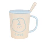 ماگ درب دار حیوانات مینیمال طرح cute