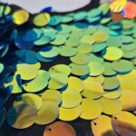 تاپ مدل پولک سکه ای رنگ هفت رنگ نمای نزدیک