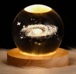 چراغ خواب کریستالی طرح کهکشان 3d نمای شب