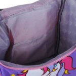 کوله پشتی مدل صندوقی طرح یونیکورن رنگ یاسی