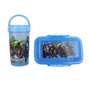 ست ظرف غذا و لیوان مدل Avengers نمای رو به رو