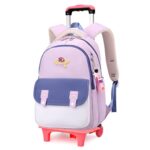 کوله پشتی چرخدار مدل مینیمال طرح سیاره رنگ یاسی