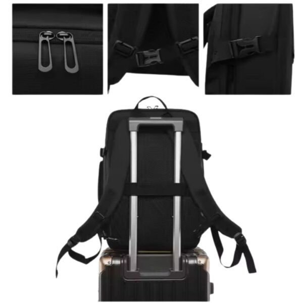 کوله پشتی مردانه تجاری USB دار نمای کوله روی چرخ