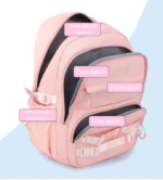کوله پشتی دخترانه چرخدار مدل ZRY رنگ صورتی جزئیات محصول