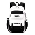 کوله پشتی اسپرت طرح HARD LAERNING رنگ مشکی سفید