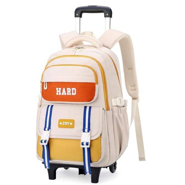 کوله پشتی چرخدار طرح HARD رنگ زرد