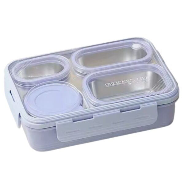 لانچ باکس 4 محفظه ای استیل 950ML نمای رو به رو
