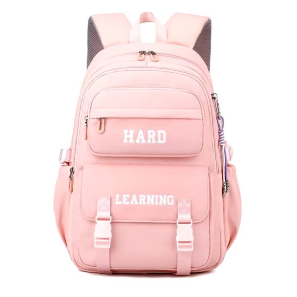 کوله پشتی اسپرت طرح HARD LAERNING رنگ گلبهی