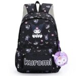 کوله پشتی طرحدار kuromi بند بافت رنگ مشکی