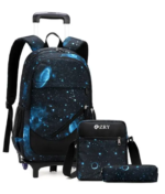 کیف مدرسه چرخدار طرح Black Galaxy مدل دو