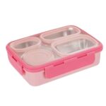 لانچ باکس 4 محفظه ای استیل 950ML نمای رو به رو