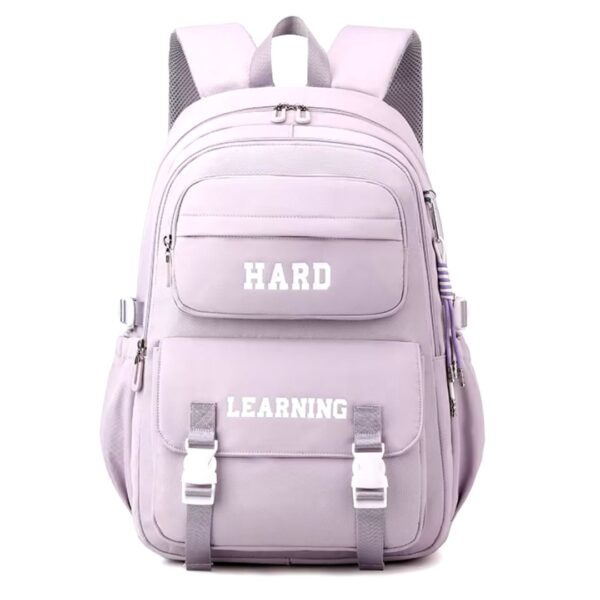 کوله پشتی اسپرت طرح HARD LAERNING رنگ یاسی