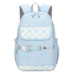 کوله پشتی اسپرت طرح چهارخونه نمای رو به رو