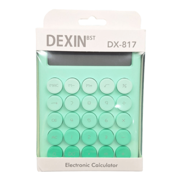 ماشین حساب رنگی کد DX-817 رنگ سبز با جعبه