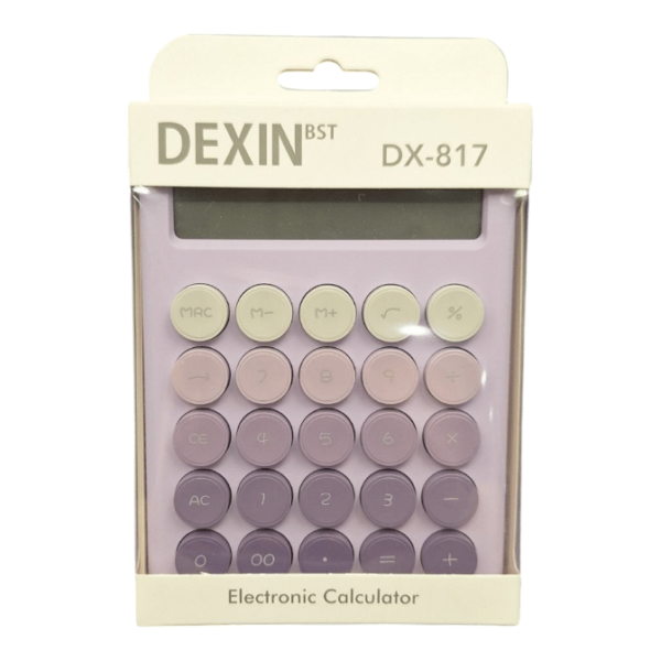 ماشین حساب رنگی کد DX-817 رنگ بنفش با جعبه