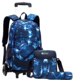 کیف مدرسه چرخدار طرح Black Galaxy مدل سه تکه کد 5114 نمای رو به رو