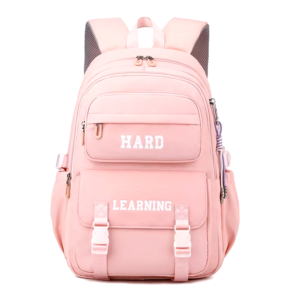 کوله پشتی اسپرت طرح HARD LAERNING رنگ گلبهی