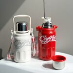 فلاسک مدل Coffee cup طرح کوکا کولا سفید و قرمز