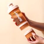 شیکر بدنسازی سه تکه طرح sport گنجایش 500ml نارنجی نمای حقیقی