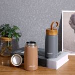 مینی فلاسک در چوبی مدل HELLO DESIGN طوسی و قهوه ای