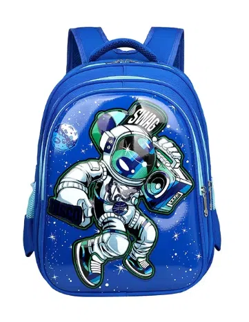 کوله پشتی بچه گانه طرح آدم فضایی نمای رو به رو