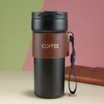 تراول ماگ دور چرمی مدل COFFEE مشکی