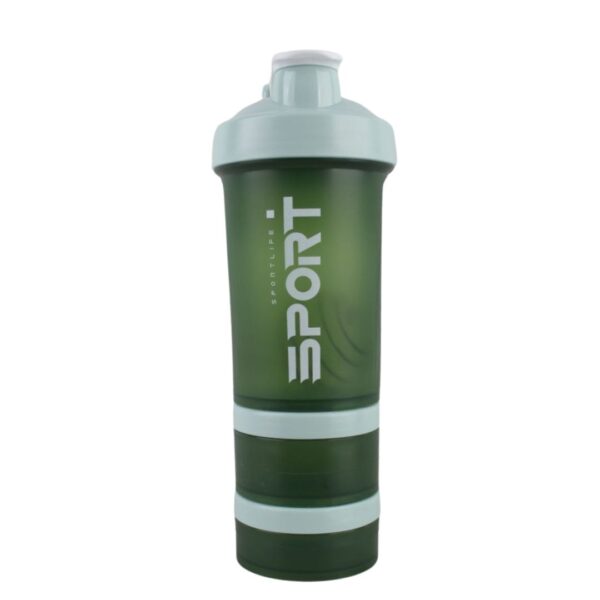 شیکر بدنسازی سه تکه طرح sport گنجایش 500ml نمای رو به رو