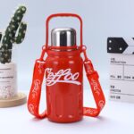 فلاسک مدل Coffee cup طرح کوکا کولا قرمز نمای رو به رو