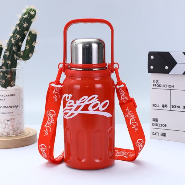 فلاسک مدل Coffee cup طرح کوکا کولا قرمز نمای رو به رو