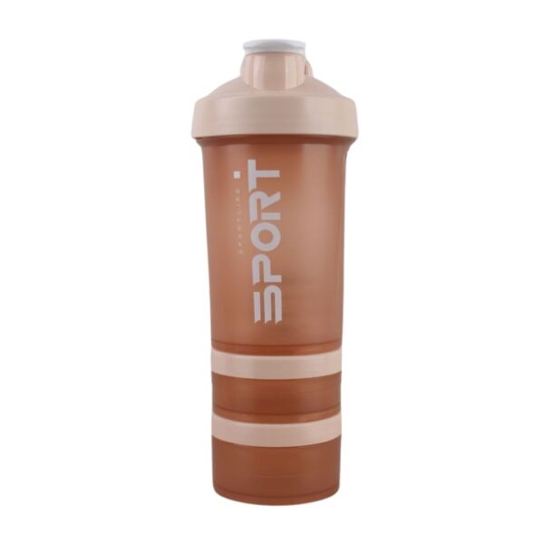شیکر بدنسازی سه تکه طرح sport گنجایش 500ml نمای رو به رو