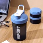 شیکر بدنسازی سه تکه طرح sport گنجایش 500ml آبی