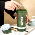 شیکر بدنسازی سه تکه طرح sport گنجایش 500ml سبز