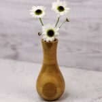 مینی گلدان رومیزی چوبی نمای رو به رو
