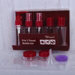 پک مسافرتی آرایشی و بهداشتی جعبه دار زرشکی نمای دوم