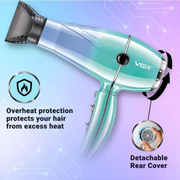 سشوار حرفه ای وی جی آر مدل V-452 نمای دیگر