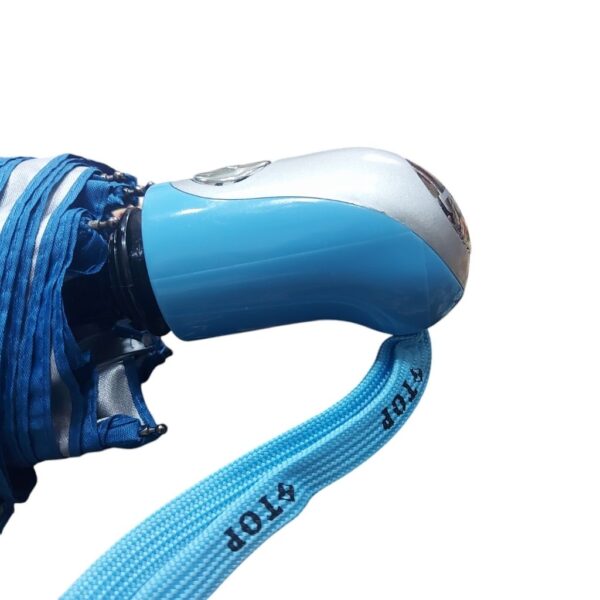چتر نیمه اتوماتیک تاشو برند TOP کد T660 رنگ آبی نمای دسته
