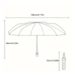 چتر تاشو اتوماتیک 12 فنره دوبل ضد باد کد 653-4