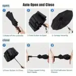 چتر تاشو اتوماتیک 12 فنره دوبل ضد باد کد 653-13