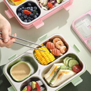 ظرف غذا استیل فانتزی مدل 4 محفظه ای نمای بالا