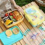 ظرف غذا استیل دو محفظه ای طرح دار نمای استیل