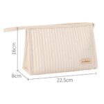 کیف آرایشی فانتزی چرم کرم ابعاد