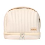 کیف آرایشی نیم دایره چرم کرم