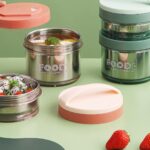 ظرف غذا فلزی دو طبقه طرح food نمای بالا