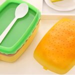 ظرف غذا طرح همبرگر مستطیلی مدل سه محفظه ای نمای طبقه دوم